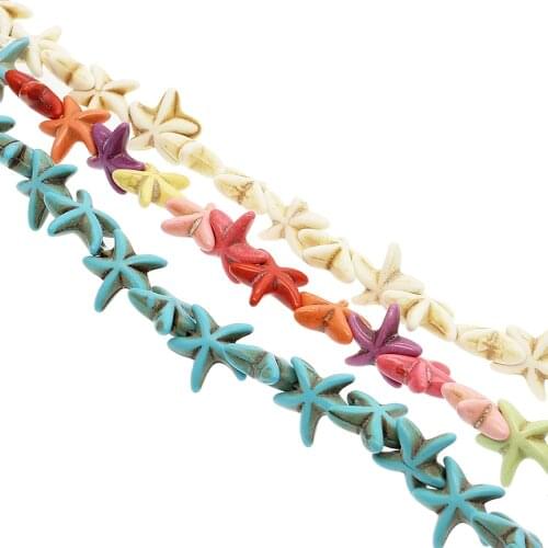 Natural Stone Fashion Turquoise Beads 15mm Colorful Turquoise Ocean Stars Loose Beads DIY Bracelet Necklace Jewelry Accessories