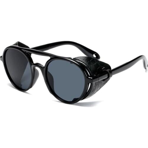 Fashion Steampunk Sunglasses Brand Design Round Shades Men Women Vintage Punk Sun glasses UV400 Eyewear Oculos de sol