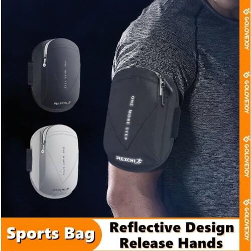 Outdoor Sports Wrist Package Man Night Reflective Cycling Running Non-slip Wicking Arm With Reflective Mobile Phone Arm Bag