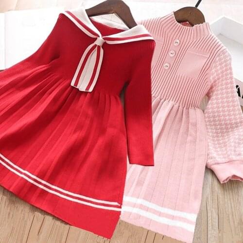 New winter Girls costume Long Sleeve Sweater Dress Girls Tutu Princess Baby Girl Dress for Party Dresses Little Girl Clothes