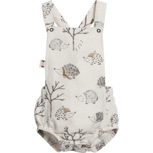 2021 New Arrival New Girls Summer Cartoon Cute Fashion Little Hedgehog Print Sleeveless Thin Climbing Clothes