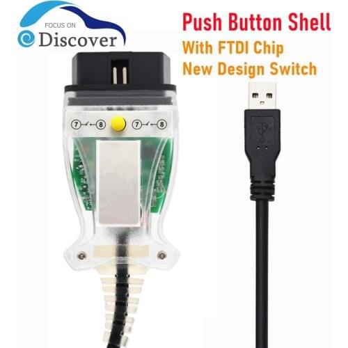 、New Design Switch For BMW INPA K+DCAN FTDI Chip OBD2 Code Reader INPA K DCAN with push button USB Interface Diagnostic cable