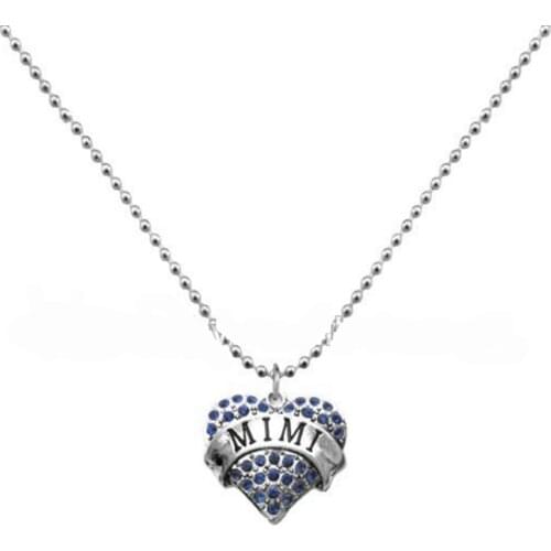 New Product China Supplier Crystal Heart Pendant MIMI Necklace With Ball Chain