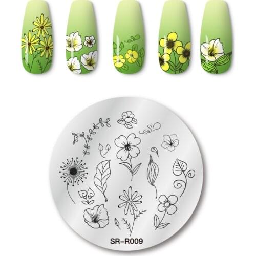 Nail Stamping Plates Lace Flower Dandelion Leaf Pattern Nail Art Image Lace Stamp Templates DIY Manicure Printing Stencil Tools