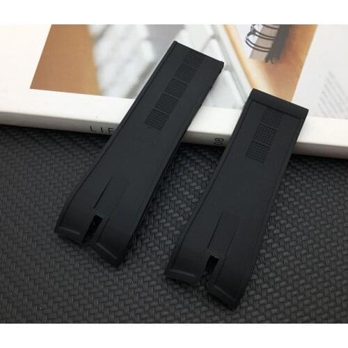 26.5mm Black nature rubber silicone watchband watch band For Roger Dubuis strap for EasyDiver belt 46mm dial butterfly buckle