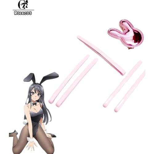 ROLECOS Mai Sakurajima Cosplay Hairpin Anime Seishun Buta Yarou wa Bunny Girl Senpai no Yume wo Minai Cosplay Accccessories