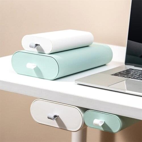 Drawer Self-adhesive Plastic Under Desk Table Storage Drawer Portable Memo Pen Stationery Storage Box Case for Hmoe Officer