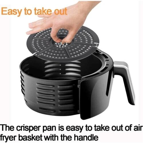 Air Fryer Basket Replacement Grill Air Pan for Power Dash Chefman 2QT-2.6QT Air Fryer Parts Crisper Plate Airfryer Accessories