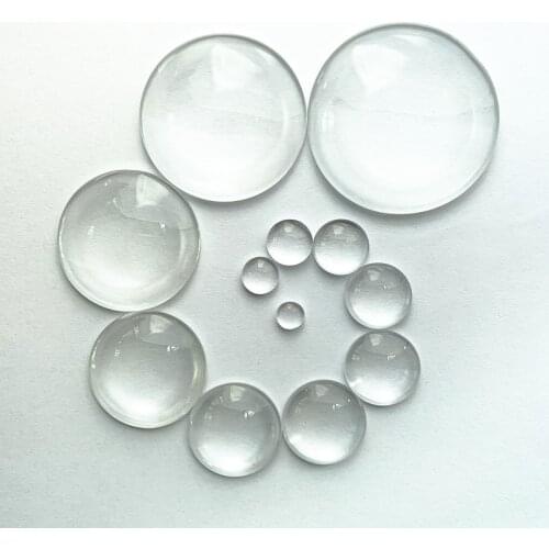 DIY 6/8/10/12/14/16/18/20/25/30/35/40mm Flat Transparent Glass Round Cabochons Transparent Dome for Jewelry Making