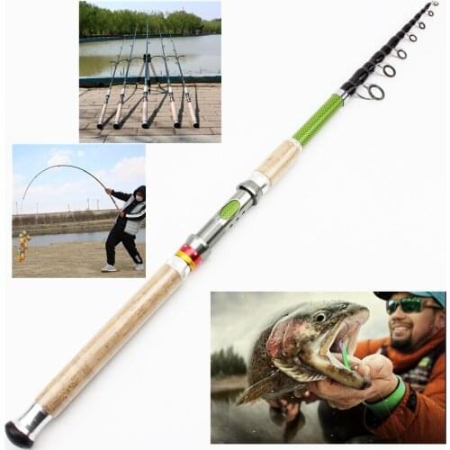 2.7m3.0m3.6m Telescopic Fishing Rod carbon wooden handle Spinning Rod Extra heavy carp fishing pole sea Tackle baitcasting rod