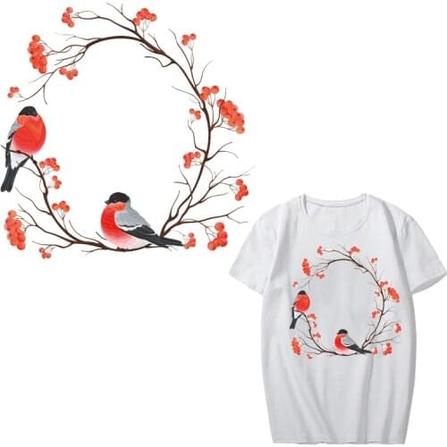 Iron on Flower Bird Patches for Clothes DIY T-shirt Heat Transfer Vinyl Ironing Stickers Print on Clothes Applique Thermal Press