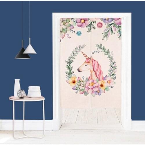 TIYANA Flower Doorway Curtain 1 Piece Rod Pocket W85CM X H90CM Horse Short Curtain for Kitchen DL-HM007 * 30