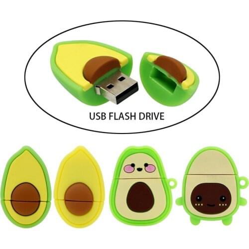 Fruit USB Flash Drive Avocado Pen Drive 4GB USB 2.0 Flash 32GB 64GB 256GB Memory Stick Cute Gifts 8GB 16GB Pendrive U Disk Gift