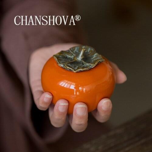 CHANSHOVA Chinese style Creativity fruit Tea caddy canister Sealed ceramic jar Chinese Porcelain Tea storage box container H512