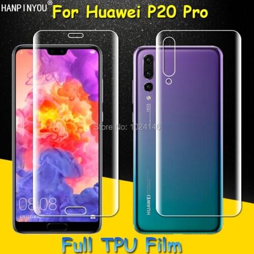 Front / Back Full Coverage Clear Soft TPU Film Screen Protector For Huawei P20 Pro P20pro 6.1" Cover Curved Parts (No Glass)