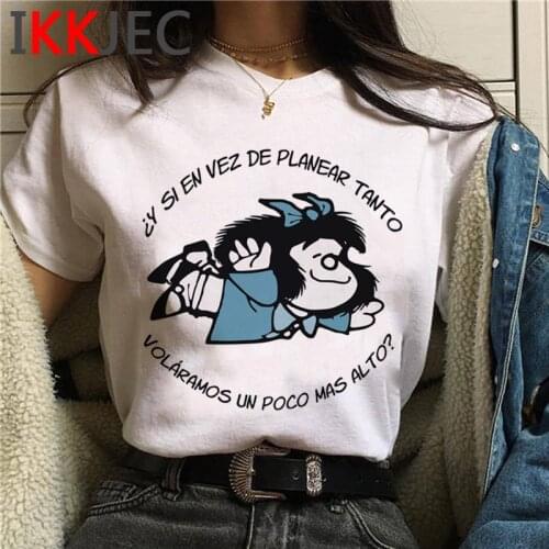 Mafalda clothes female 2021 white t shirt japanese t shirt tshirt aesthetic