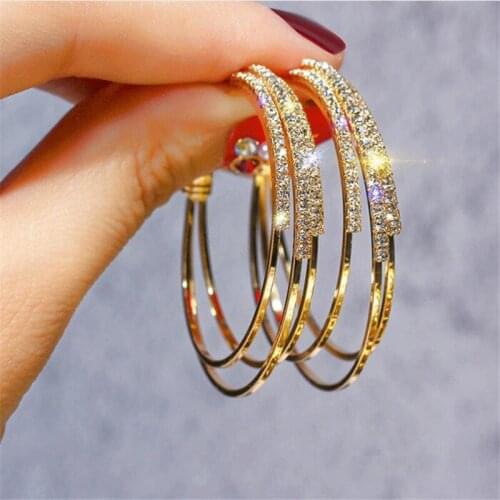 Exaggeration Hoop Earrings For Women Girl C-Shaped Wild Earrings For Lady 2020 Pendientes Vintage Female Jewelry Gift