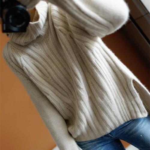 Women Sweater 2020 New Turtleneck Cashmere Sweater Loose Solid Color Winter Warm Pullover Female Fashion Thickening Sweater