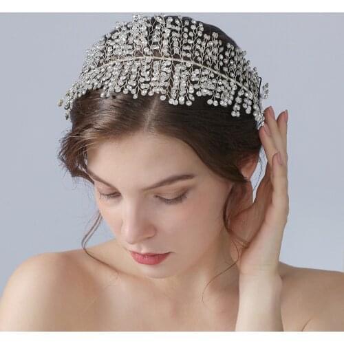 100% Handmade Stunning Crystal Wedding Headband Rhinestone Bridal Headpieces Wedding Hair Jewelry Headband Bridal Accessories