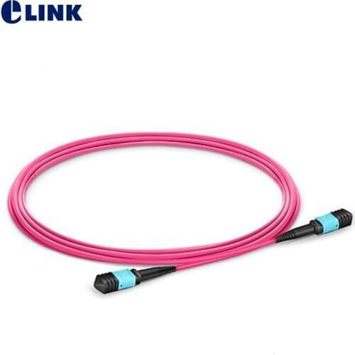 12 core MPO fiber optic patchcords OM4 female Type B round voilet 1 3 5 10 15 20M MTP jumper optical fiber patch lead OM4