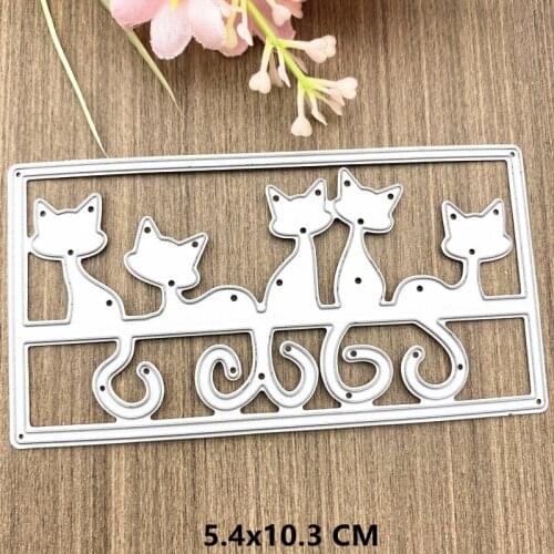 2021 Cute Cat Metal Cutting Dies DIY Scrapbooking Paper Photo Album Crafts Knife Mould Cards Embossing Mold Stencils for Decor