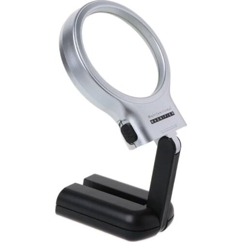 3X Handheld Magnifying Glass Folding Desktop Reading Plexiglass Lens Magnifier U4LB