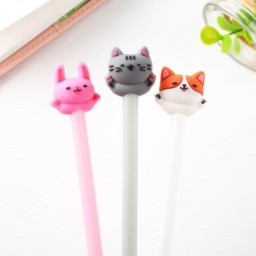 60pcs/set Korean Stationery Cute Cat Neutral Pen Cartoon Factory Office Stationery Kawai Cat Gel Pen Kids Gift Stationery