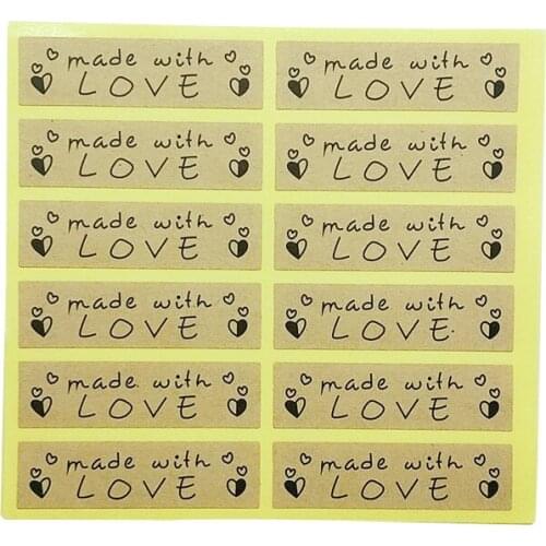 600pcs/lot Hand Made With Love Home Bake Decoration Package Sticker Creative Gift Seal Sticker