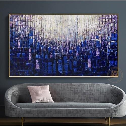 Large Handmade oil painting purple gorgeous modern abstract Painting home Living Room home Decor Artworks horizontal painting