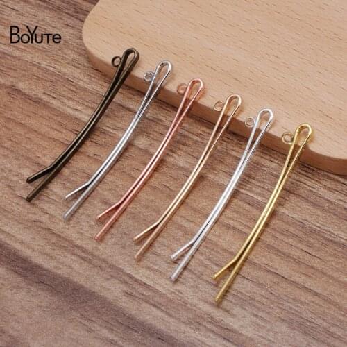 BoYuTe (50 Pieces/Lot) 55*2MM Metal Iron Clip Welding Ring Diy Hair Accessories Handmade Materials Wholesale
