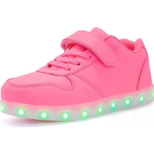 2021 Size 27-37 Glowing Sneakers for Kids USB Charging Light Up Shoes Girls Luminous Sneakers Waterproof Sports Shoes for Kids