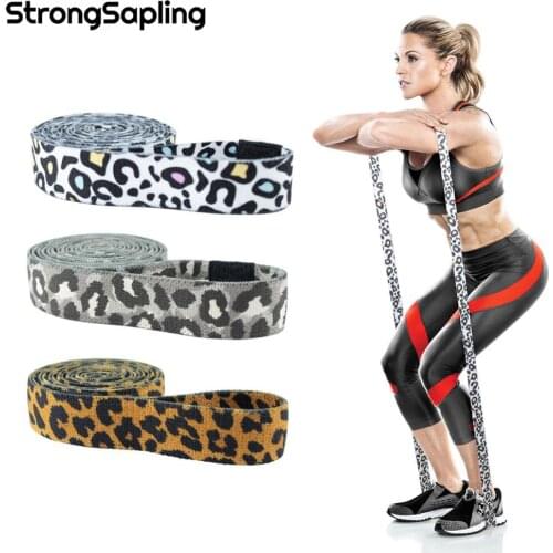 Resistance Band 3pcs Set Long Leopard Print Booty Band Training Yoga Fitness Workout Gym Exercise Bands Thigh Glute Butt Squat