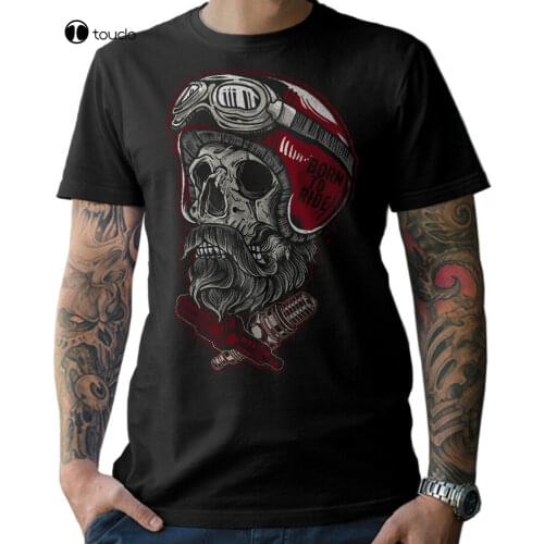 T-Shirt Biker Skull Helmet Beard Motorcycle Chopper Screwdriver Bit Mc Mens S-5Xl