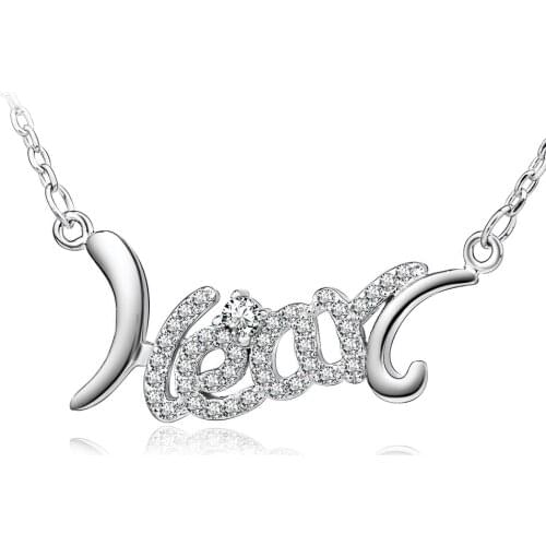 GNX0354 925 Sterling Silver Pendants Necklaces Choker Lovely Crystal HEART Pendant Fashion Charming Jewelry Necklace For Women