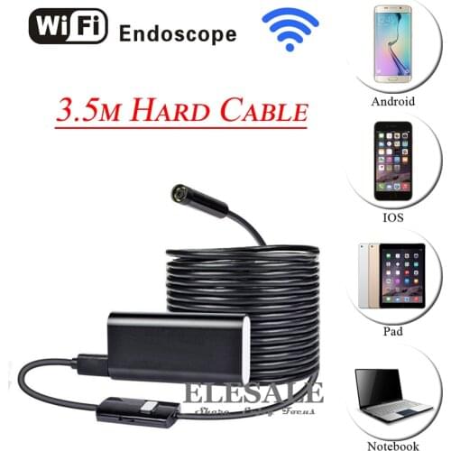 HD 720P 8mm 3.5M Wireless Wifi Android iOS Endoscope Camera Waterproof Hard Cable Inspection Borescope Camera For Car Repair