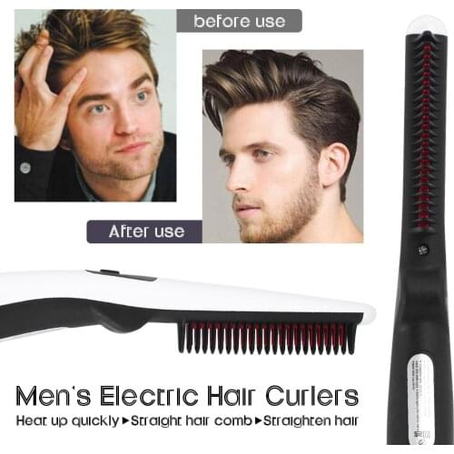Multifunctional Hair Comb Brush Beard Straightener Hair Straighten Electric Beard Straightening Comb Quick Hair Styler For Men