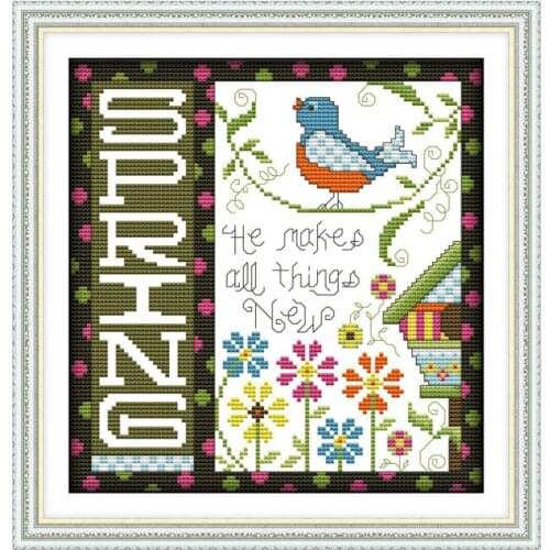 Spring cross stitch kit aida 14ct 11ct count printed canvas stitches embroidery DIY handmade needlework
