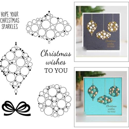 2021 New Christmas Round Wreath Pattern Clear Stamp Set For DIY Making Festival Greeting Card Scrapbooking No Metal Cutting Dies