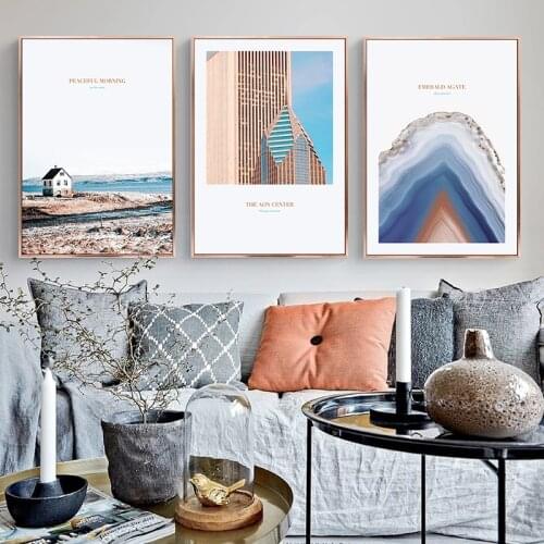 Wall Art Picture Modern Abstract Architecture Landscape Posters Prints Nordic Canvas Paintings Living Room Bedroom Decoration