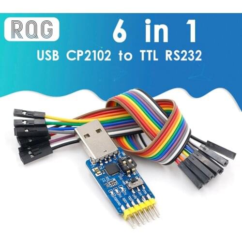 NEW USB CP2102 to TTL RS232 USB TTL to RS485 Mutual Convert 6 in 1 Convert Module Good