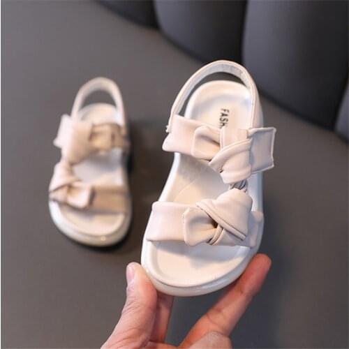 2021 New Summer Girls Sandals Leather Toddler Kids Shoes Soft Sole Princess Sandals Fashion Little Baby Shoes 22-30