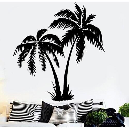 Removable Coconut Tree Vinyl Wall Sticker For Living Room Wallpaper Palm tree Stickers For Bedroom decoration Decals HY1624
