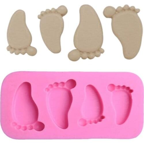 Cute Baby Foot Silicone Fondant Molds Chocolate Mold Sugar Craft Cake Decorating Baking Tools Resin Clay Candy Moulds