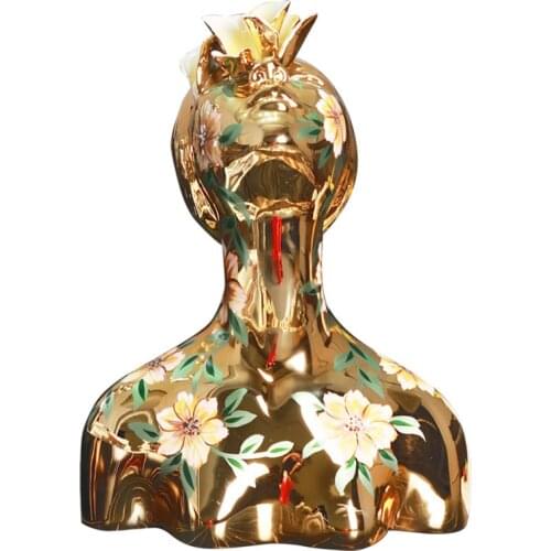 MODERN ABSTRACT BLOSSOM SEASON GIRL STATUE FIGURE ART FLOWER GIRL FIGURINES RESIN CRAFT HOME DECORATION ACCESSORIES R2603