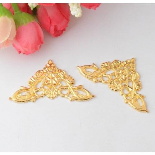 MIAOCHI 10Pcs Photo Album Angle Pressure Angle Corner Protector Protects Golden Color Metal Bag Angle 49x35mm F0820