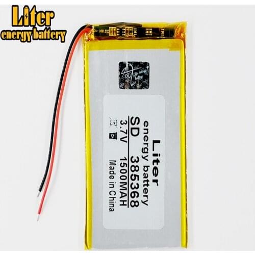 3.7V lithium Tablet polymer battery 385368 1500mah GPS navigation tachograph reading machines