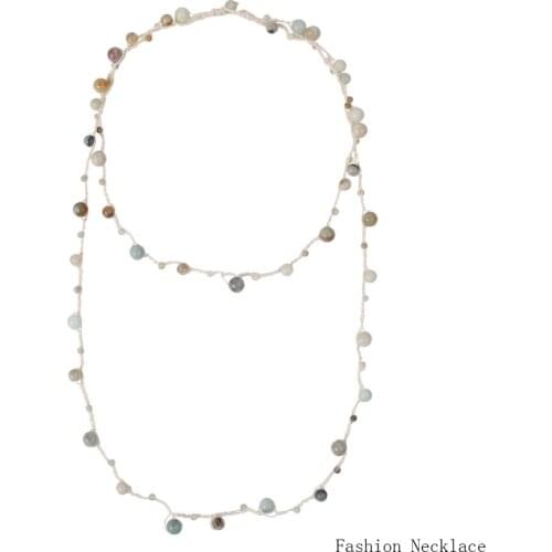 ZA Fashion Necklace Irregular Handmade Two-layer Beaded Stacking Vintage Clavicle chain exaggerate Jewelry Accessories For Women