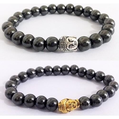 Gold silver 8mm bohemian multicolor Agate beads Chakra Reiki Buddha Yoga Bracelet elastic adjustable Volcanic Stone Bangles okj