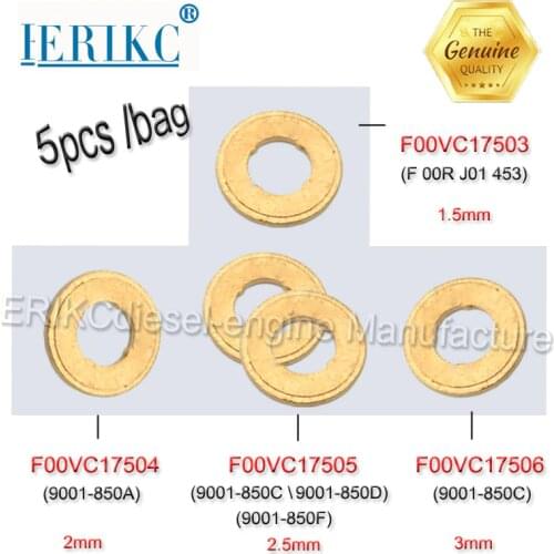 1.5mm F00VC17503 2mm F00VC17504 2.5mm F00VC17505 for BOSCH DELPHI Nozzle Copper Washer 3mm 9308-850C 2mm 9001-850A F00RJ02175