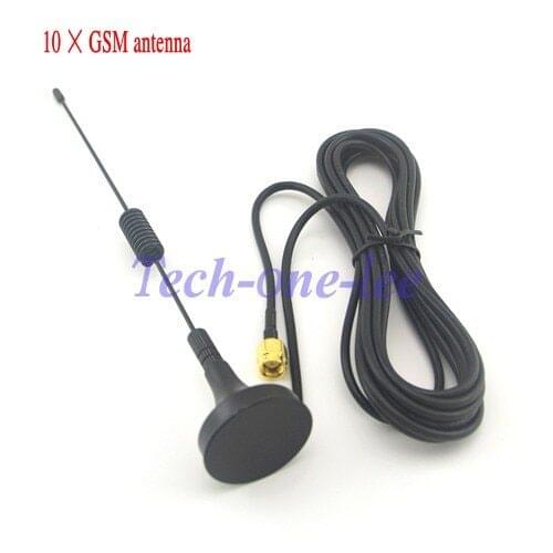10 piece/lot GPRS GSM Antenna 900-1800Mhz 3dbi 3M Cable SMA Male Magnetic Base Remote Control